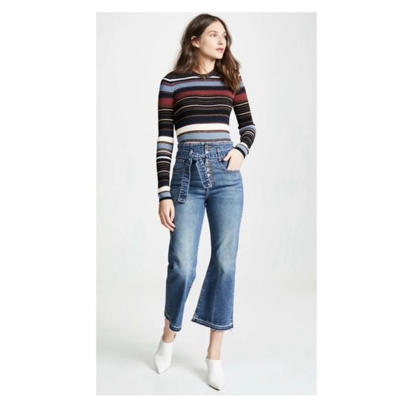 New! VERONICA BEARD Marlene Corset High Rise Jeans - Picture 3 of 13